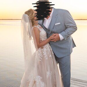 EN VOGUE Wedding Veil | Crystal Pearl Beaded | Ivory Tulle Bridal